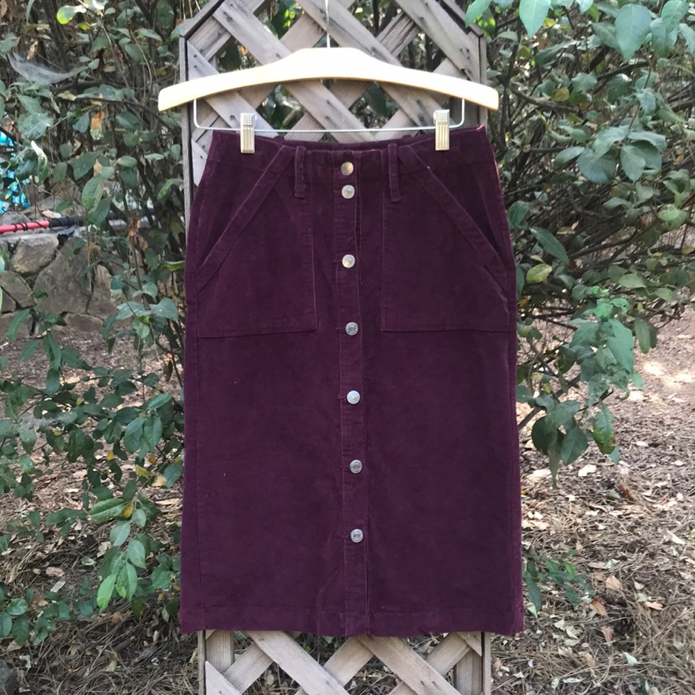 Corduroy Midi Skirt